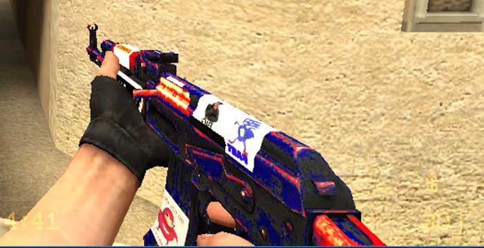 AK-47 with stickers